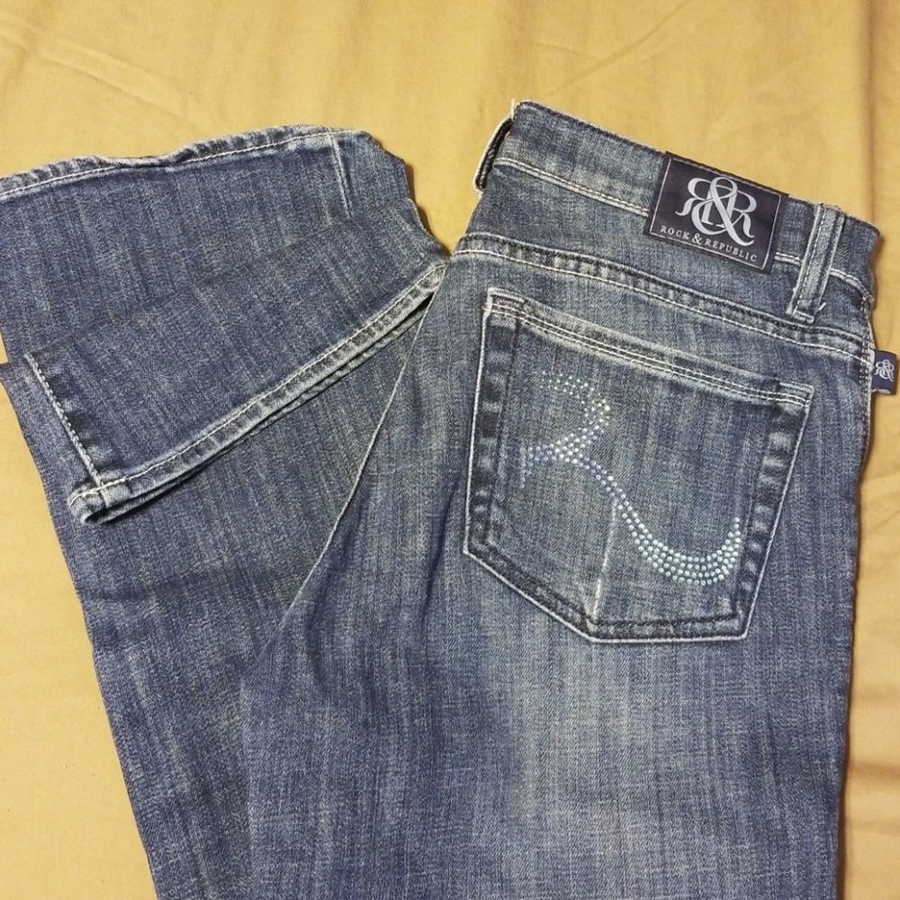 Rhinestone pocket Rock & Republic jeans